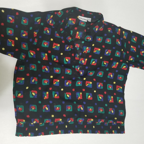 Colorful squares black top - Picture 6 of 10